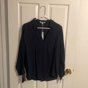 She+Sky Blue/Black Checkered Blouse